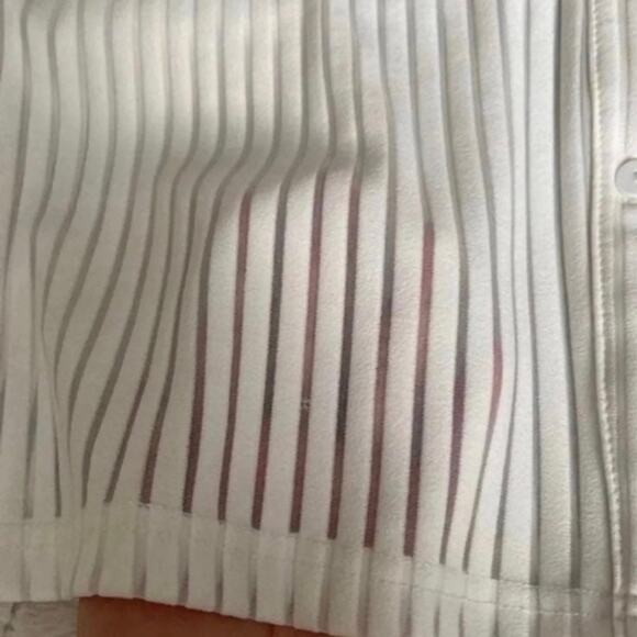 Frill Trim Button Up Striped Shirt - Picture 4 of 4